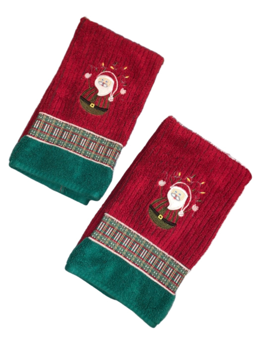 Christmas Street Christmas Santa Hand Towels Red Green One Size